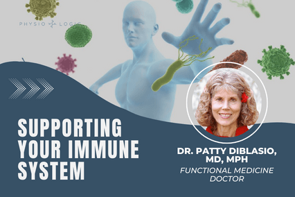 Webinar title card for Supporting your Immune System with Dr. Patty DiBlasio