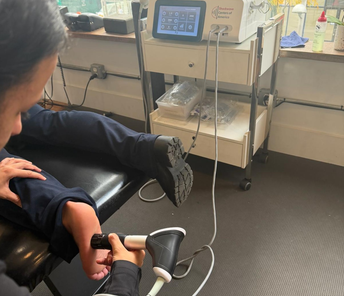 Shockwave therapy for foot pain @ Physio Logic NYC Brooklyn
